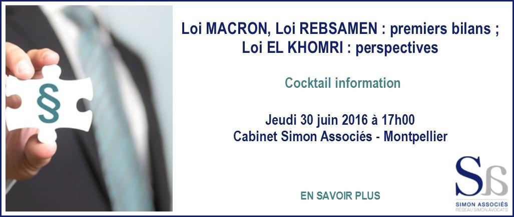 Image de l'article | Simon Associés organise un cocktail information le 30 juin 2016 à Montpellier sur le thème "Loi MACRON