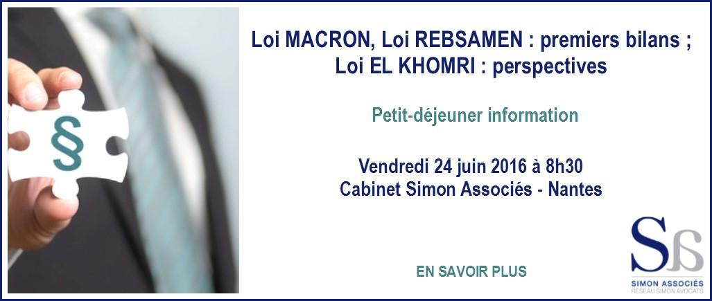 Image de l'article | Simon Associés organise un petit-déjeuner information le 24 juin 2016 à Nantes sur le thème "Loi MACRON